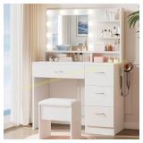 LIVELYGLOW White Vanity with HD Mirror