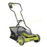 Sun Joe 24V Cordless Reel Lawn Mower, 15" bag
