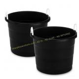 Homz 17-Gal Plastic Round Utility Tub, 2-Pack
