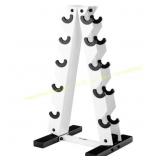 Metal A-Frame Dumbbell Rack 5-Tier White