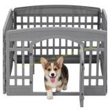 IRIS 24" Dog Playpen 4-Panel with Door, Gray