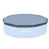 Funsicle 10 ft. x 10 ft. Round Gray Pool Cover