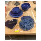 Fiesta Ware + Silicone Trivets, Heart Plate