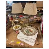 Vintage Telephone, Lamps, Plates