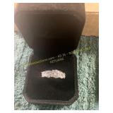 Silver .925 Ring with Clear Stones (Size 6-7)