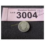 1903 Barber silver dime