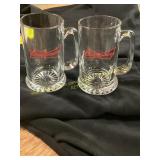 2ct Glass Budweiser Beer Mugs