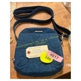 Blue Quilted Travelon Crossbody Bag