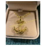 Unverified Vintage Navy 20in Anchor Necklace