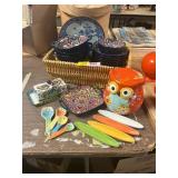 Owl Cookie Jar + Measuring Spoons, Dishes
