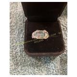 Faux Aqua Sapphire Size 6 Gemstone Ring