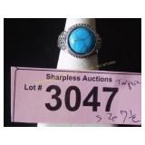 Simulated turquoise ring   Size  7 ï¿½
