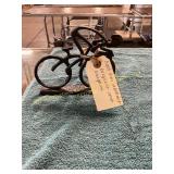 Cast Iron Abstract Bicyclist Art Sculpture