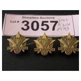 Three vintage 1/20k gold pins