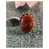 Unverified Size 6 Red Sun Stone Ring