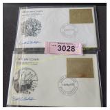 Two 23k gold stamps US 1st Day Issue Original