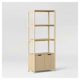 Scandi Bookcase with Shelves & Cabinet