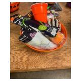 Assorted spider webs, cups, makeup