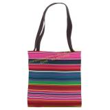 Mexican Serape Striped Poncho Blanket Tote Bag