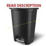 Glad Kitchen Trash Can with Lid, 13 Gal, Black