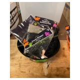 Halloween hand cuffs, table cloths, spiders