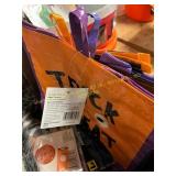 Halloween tablecloths, bags, spiders, stickers