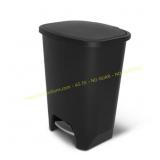Glad Kitchen Trash Can with Lid, 20 Gal, Black