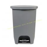 13 Gal Gray Step-On Trash Can with Odor Lid