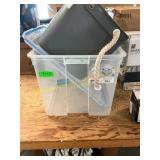 Lot of storage container and a grey tote