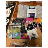 Halloween table covers, webs, stickers, bags