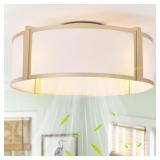 Zheshirui Gold Caged Ceiling Fan with Light