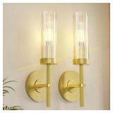 Wall Sconces Set of 2   Modern Glass (Gold)