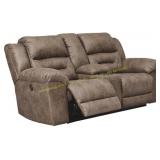 Stoneland Loveseat with Console Brown