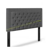 Hampton Grey Upholstered Queen Headboard