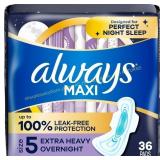 Always Maxi Extra Heavy Overnight Pads, Size 5