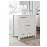 Hallityn White 2-Drawers Nightstand 21.34 W