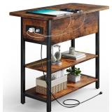 Yoobure End Table with USB Ports & Outlets