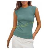 PRETTYGARDEN Cap Sleeve Ribbed Tank Tops