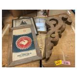 Corbels, Framed Seed Sack, Etc