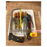 Hand Saw, Screwdrivers, Pliers