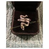 Midnight Colored Adjustable Snake Ring