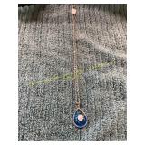 20in Sea Bright Moonstone Pendant Necklace