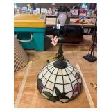 Vintage Hummingbird Stained Glass Lamp