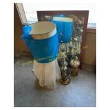 Mirror and table lamps