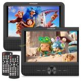 FANGOR 7.5" Dual Portable DVD Player, USB/SD