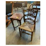 Wooden chairs and end table