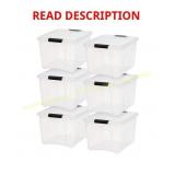 IRIS 6 Pack 40qt Clear Storage Bin with Lid