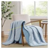 60" x 70" Reversible Throw Blanket, Tan
