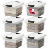 IRIS 19 Qt Storage Bin with Lids, 6 Pack