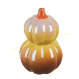 2ct Halloween Ceramic Pumpkin Stack Decor